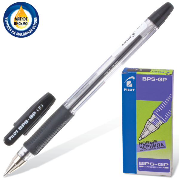 Ручка шариковая Pilot BPS-GP-F с рез.упором, чернила на масл.осн. 0,32 мм, черная, 140199
