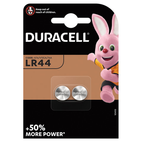 Батарейка DURACELL, LR44 (V13GA, 76A), алкалиновые, в блистере, 81488664
