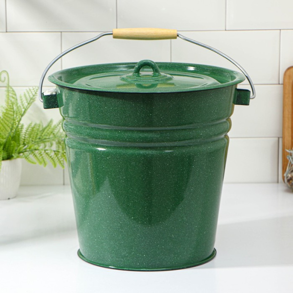 Ведро эмалированное 12л с крышкой