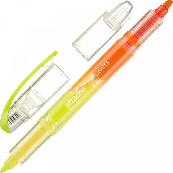 Маркер выделитель текста Attache Selection Dual 1-4мм желт/оранжевый 45114