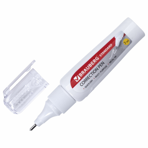Ручка-корректор BRAUBERG "ENERGY" 7мл, метал. наконечник, в упаковке с подвесом, 222058