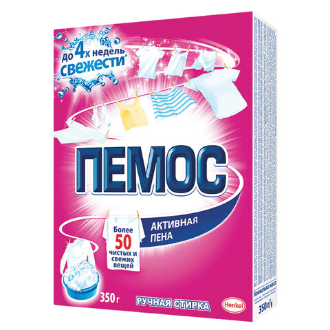 Стиральный порошок ПЕМОС ручная стирка 0,35кг "Активная пена", ш/к 48113