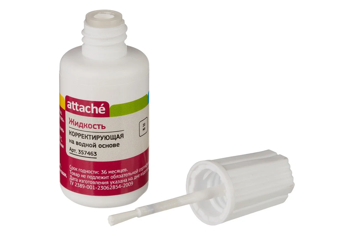 Корректирующая жидкость Attache 20мл на быстросохнущей осн, кисточка 66134