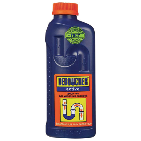 Средство для прочистки канализационных труб 1л DEBOUCHER ACTIVE, для всех типов труб, 202875
