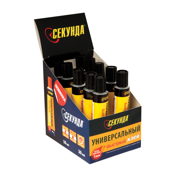 Клей универсальный, быстрый, СЕКУНДА "5 минут", 30 мл