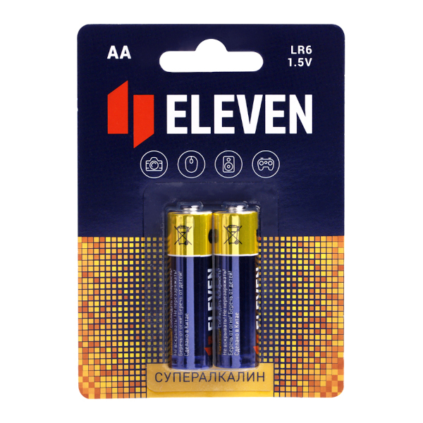 Батарейка Eleven SUPER AA (LR6) алкалиновая, BC2