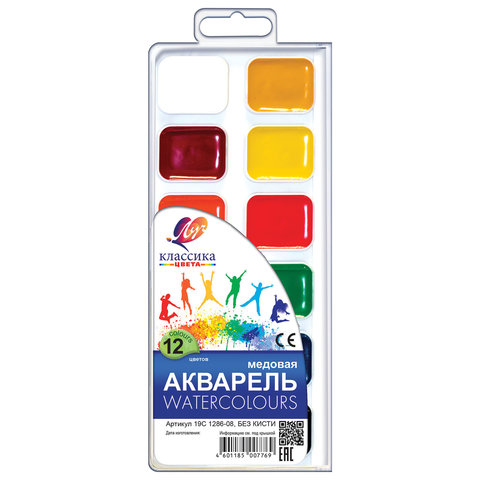 Краски акварельные Луч "Классика", 12цв. пласт уп б/кисти 19С 1286-08