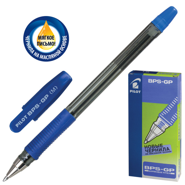 Ручка шариковая PILOT BPS-GP-M, на маслян. основе, корпус синий, 0,4 мм, синяя, 141866