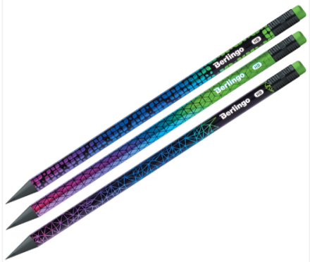 Карандаш ч/г Berlingo "Riddle" HB, черное дерево, круглый, заточен.,84899