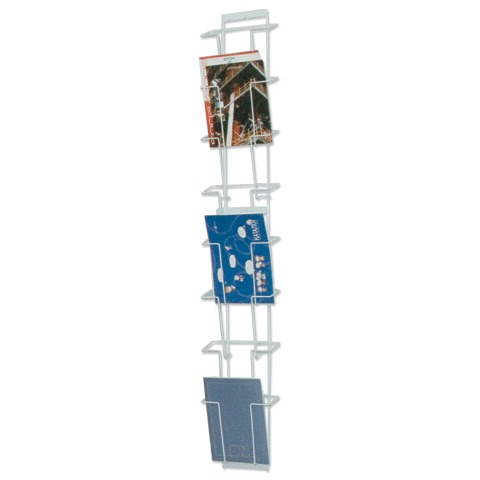 Дисплей для реклам.мат. настен. белый, 8 лотков А-4, (в 1500*ш245*г190, мм), А-29