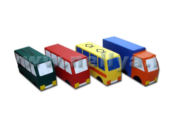 Мягкий игровой модуль "Машины.Транспорт" трамвай 70*35*30см