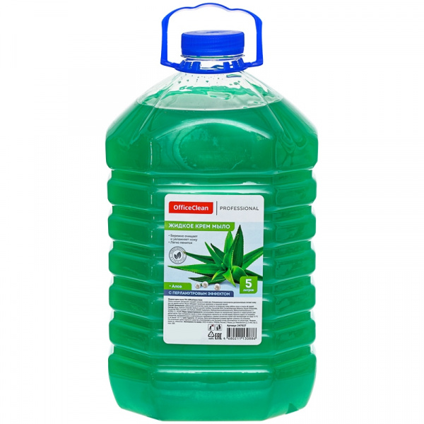 Мыло-крем жидкое 5л OfficeClean "Professional. Алоэ" перламутровое, ПЭТ