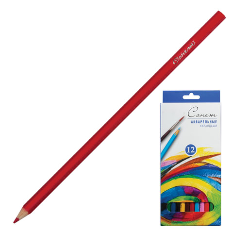 Карандаши цветные акварельные "Сонет", 12 цв, картонная упаковка с европодвесом, 8141338