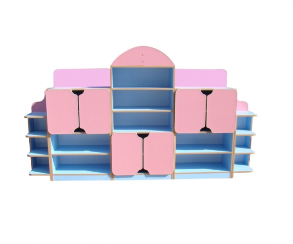 Стеллаж полуоткрытый "Теремок", ЛДСП, 2498*370*1405 мм