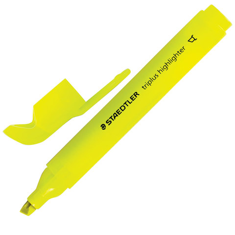 Текстмаркер STAEDTLER (Германия) "Triplus", трехгранный, скошенный, 2-5 мм, неоновый желтый, 3654-1