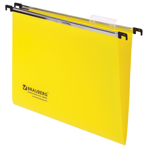 Подвесные папки пластиковые BRAUBERG (БРАУБЕРГ, Италия), комплект 5 шт., 315х245 мм, до 80 л. А4, же