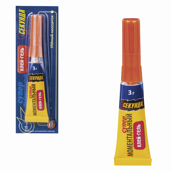 Клей моментальный "Секунда-Гель", 3 г, 403-176