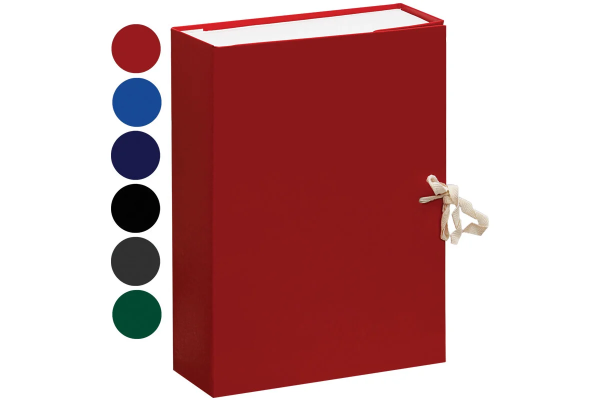 Короб архивный с завязками OfficeSpace разборный, БВ, 80мм, ассорти, клапан картон, до 700л