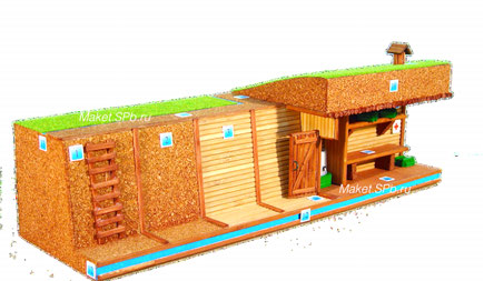 Изображение макет убежища - простейшего укрытия в разрезе, тип 071м - Торговый Дом Портал