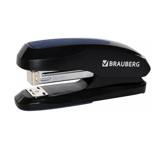 Степлер №24/6, 26/6 BRAUBERG "Super", до 30 листов, черно-красный, 229085 