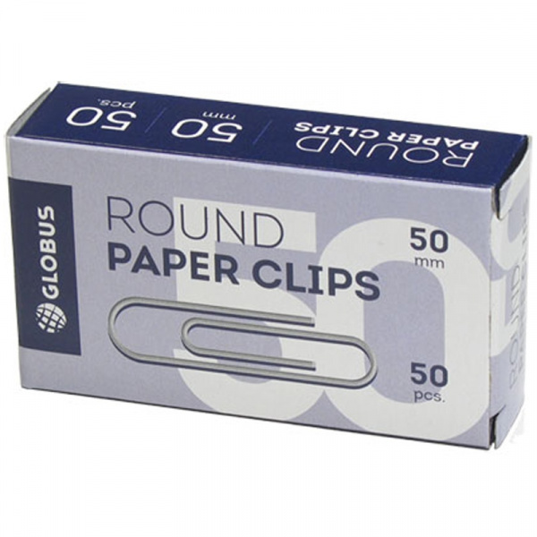 Скрепки 50мм, Globus, 50шт., карт. упак.