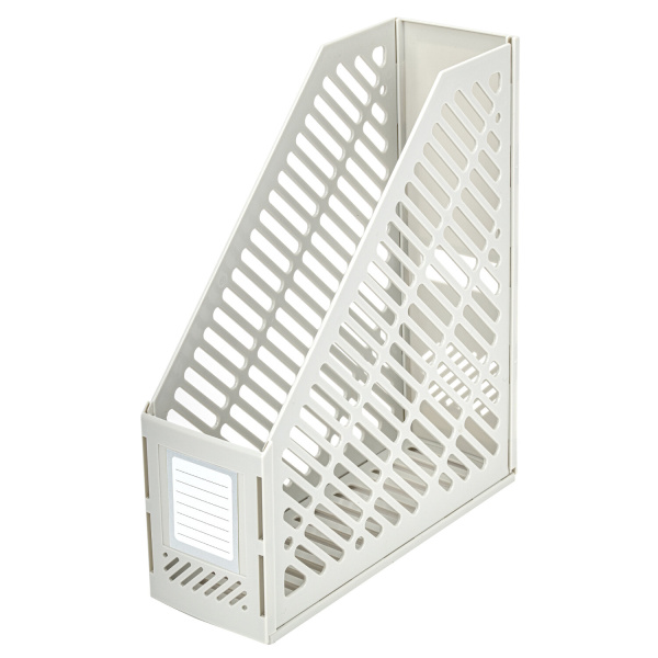 Лоток вертикальный для бумаг BRAUBERG "Office-Expert", 90 мм, сетчатый, сборный, серый