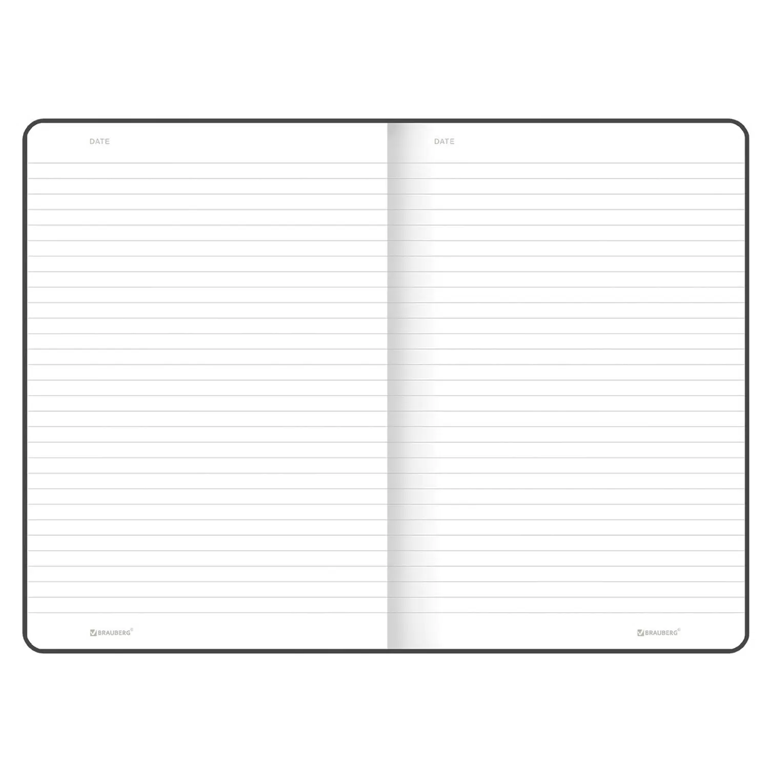 Блокнот А5 (140х200 мм), BRAUBERG "NEBRASKA", под кожу, 80 л., линия, черный, 113411