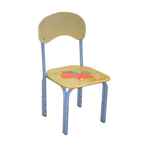 Стул детский рег. "Яшка" с рисунком 1-3 гр. высота 22 - 34 см. каркас синий