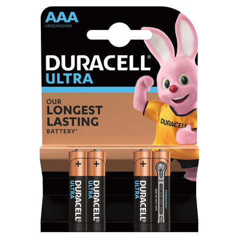 Батарейки DURACELL Ultra Power, AAA (LR03, 24А), алкалиновые, ., в блистере
