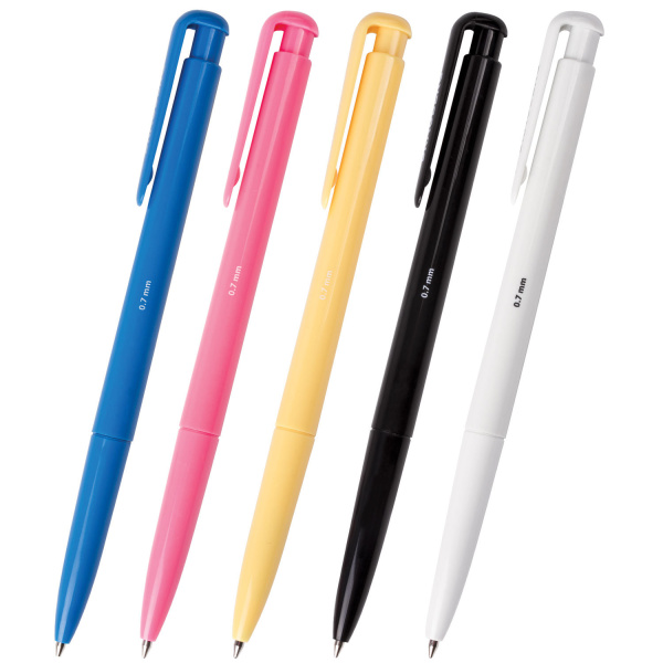 Ручка шариковая BRAUBERG автомат., цв. корп. ассорти, в дисплее, арт. 140891, синяя