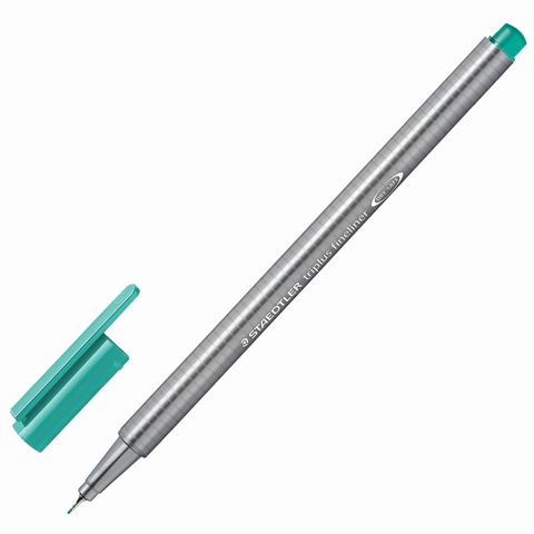 Ручка капиллярная STAEDTLER (Штедлер, Германия), трехгранная, толщина письма 0,3 мм, бирюзовая, 334-