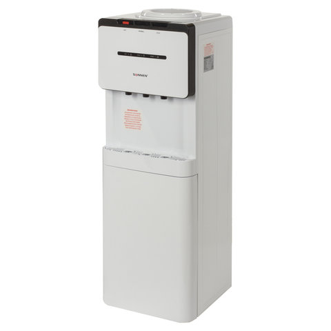 Кулер для воды SONNEN FSC-03F, напольный, компрессорное охлаждение/нагрев, холодильник, 3 крана, 453