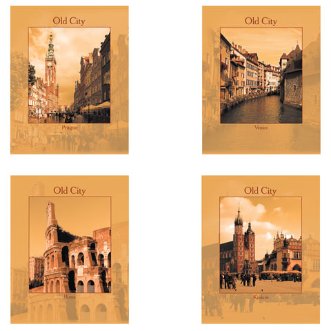 Тетрадь 96л. клетка STAFF, офсет №2, обложка картон, "Города" Тетрадь 96л. клетка STAFF, офсет №2, обложка картон, "Города"