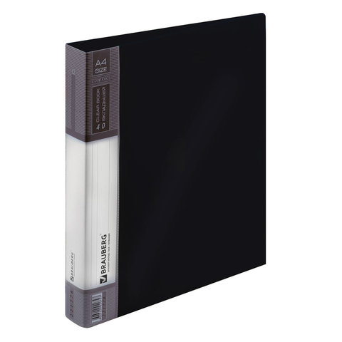 Папка 40 вклад. BRAUBERG "Contract" черная, вкладыши - антиблик., 0,7мм, бизнес-класс