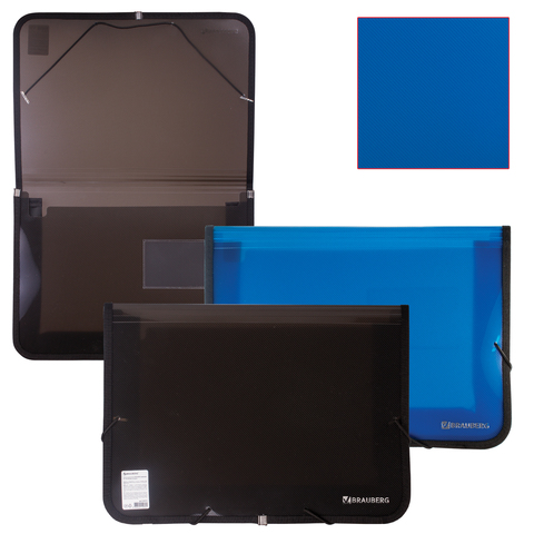 Папка на резинках BRAUBERG, широкая, А4, 330х240 мм, ассорти, Россия, 226016
