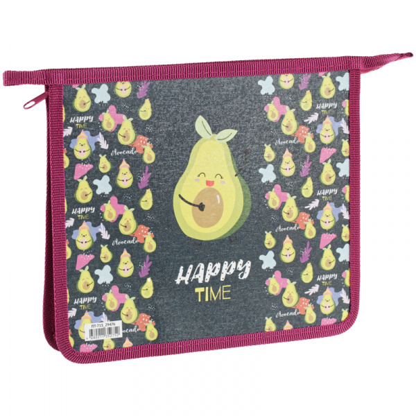 Папка для тетрадей 1 отделение А5 ArtSpace "Avocado", пластик/картон, на молнии ПТ-715_29476