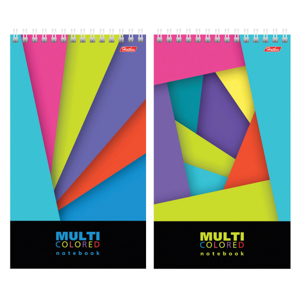 Блокнот А5 (145х205мм), 60л, гребень, пластик, подложка, линия, HATBER, Multicolor, 60Б5A2гр