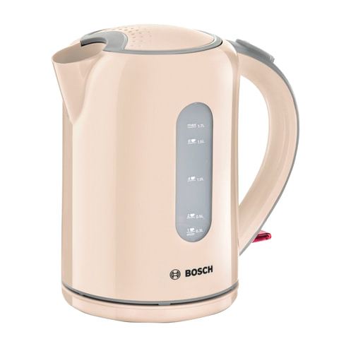 Чайник BOSCH TWK7607, 1,7л, 2200Вт, закрытый нагревательный элемент, пластик, бежевый