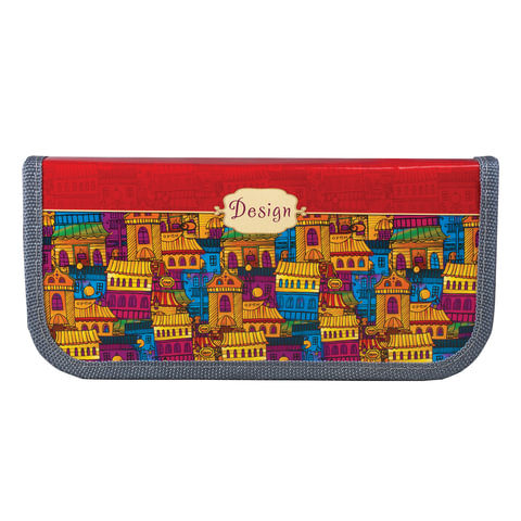 Пенал 1 отделение для начальной школы, девочка, Старинный городок, 19*9 см, ПН-0160