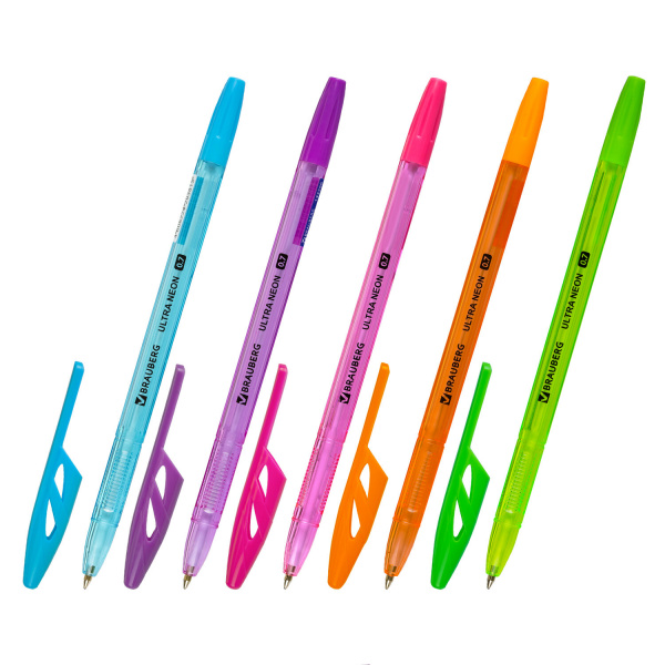 Ручка шариковая BRAUBERG "ULTRA NEON", СИНЯЯ, 0,7мм, чернила ГЕРМАНИЯ, наконечник ШВЕЙЦАРИЯ, 143566
