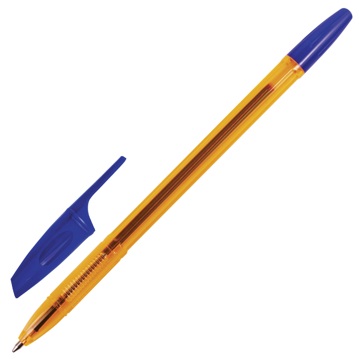 Ручка шариковая BRAUBERG "X-333" AMBER, СИНЯЯ, корпус тониров оранж, узел 0,7 мм, лин письма 0,35 мм