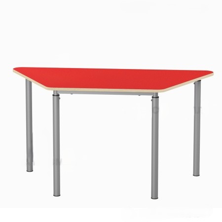 Стол для коворкинга модульный регулир. 4-6 гр. (ЛДСП красн, кр. серый, м/к серый), б/колес, М160.2 