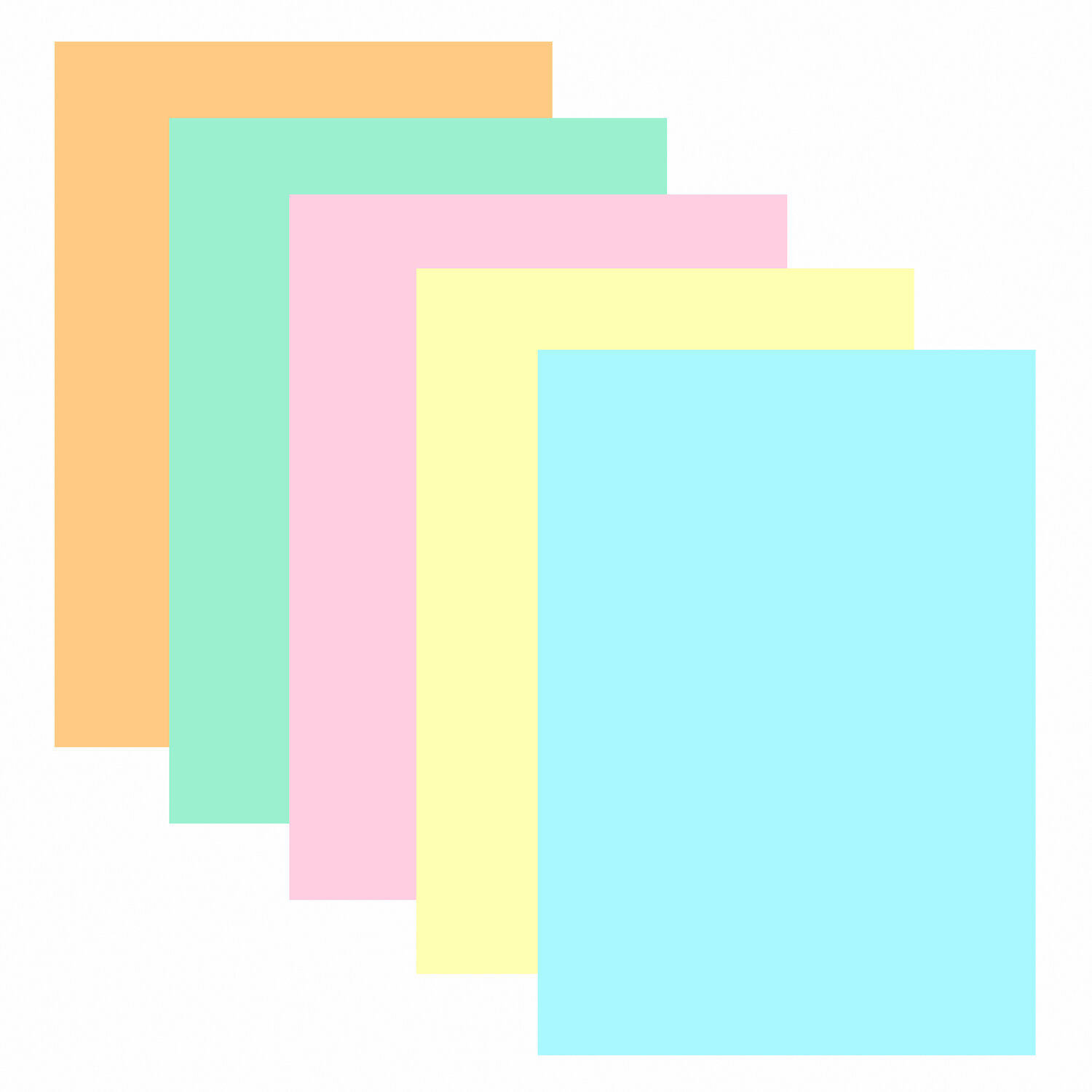 Бумага цветная BRAUBERG, А4, 80 г/м2, 100 л., (5 цветов х 20 листов), пастель, для офисной техники, 
