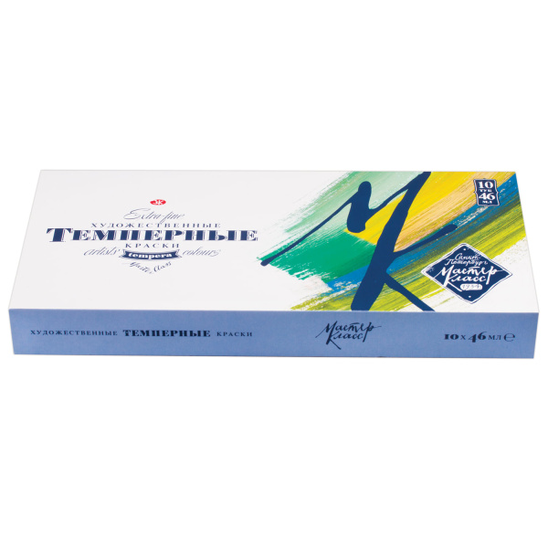 Краски темперные художественные "Мастер-класс", НАБОР 10 цветов по 46мл, в тубах, без кисти, 1641032 Краски темперные художественные "Мастер-класс", НАБОР 10 цветов по 46мл, в тубах, без кисти, 1641032