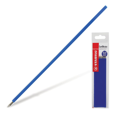 Стержни шариковые STABILO "LeftRight" набор 10 шт, 135 мм, узел 0,8 мм, линия 0,4 мм, син 6308/10-41