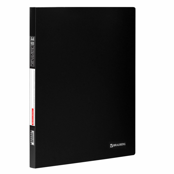 Папка 30 вклад. BRAUBERG "Бюджет" черная, 0,5мм