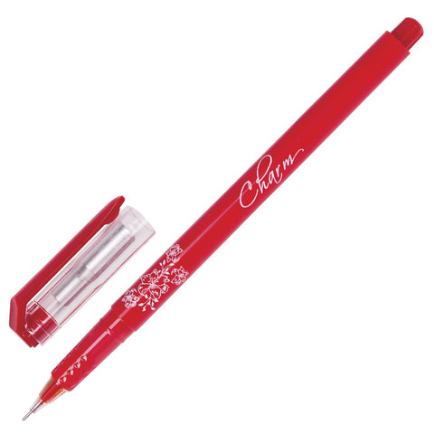 Ручка гелевая ERICH KRAUSE "CHARM", корпус красный, игольчатый пишущий узел, 0,4 мм, красная, 39015 