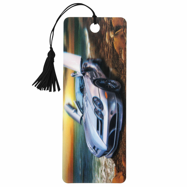 Закладка д/книг с линейкой 3D BRAUBERG, объемная, "Мерседес", декор. шнурок-завязка, 125768