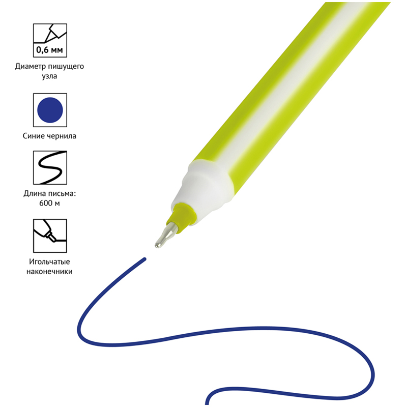 Ручка шариковая OfficeSpace "Caramelka"синяя, 0,6мм, на масляной основе, штрих-код BPCRM_43174