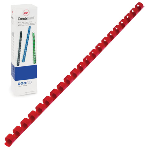 Пружины пласт. д/переплета GBC(ДжиБиСи, Англия), 10мм, на 46-65л, красные, 4028215